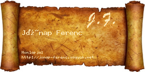 Jónap Ferenc névjegykártya