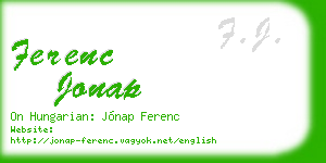 ferenc jonap business card